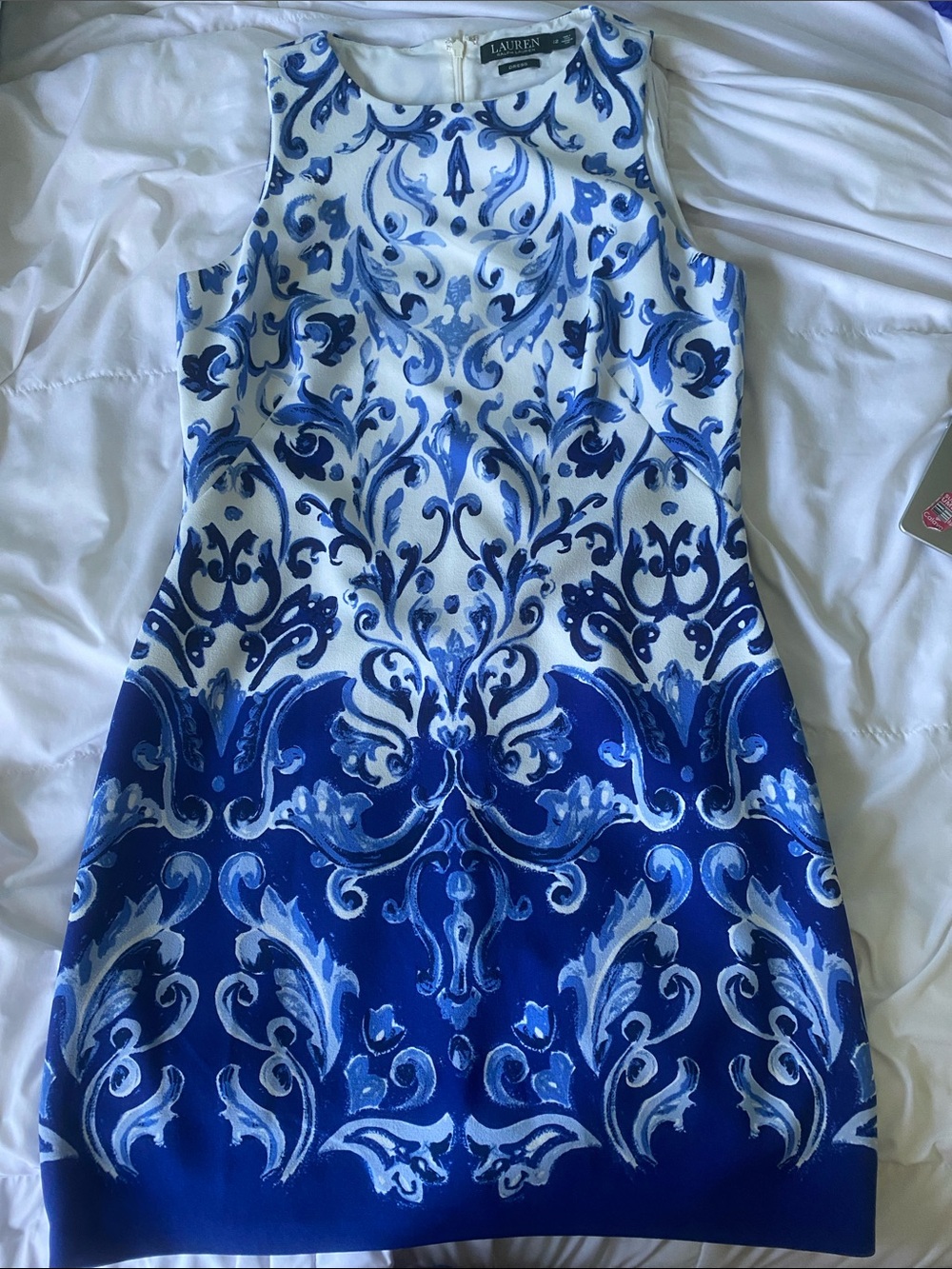 ralph lauren blue floral dress